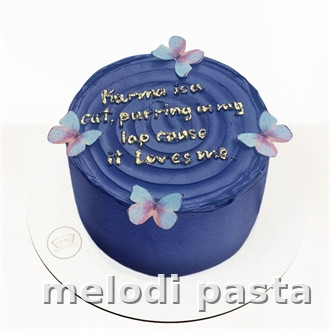 Kelebekli Yazılı Pasta